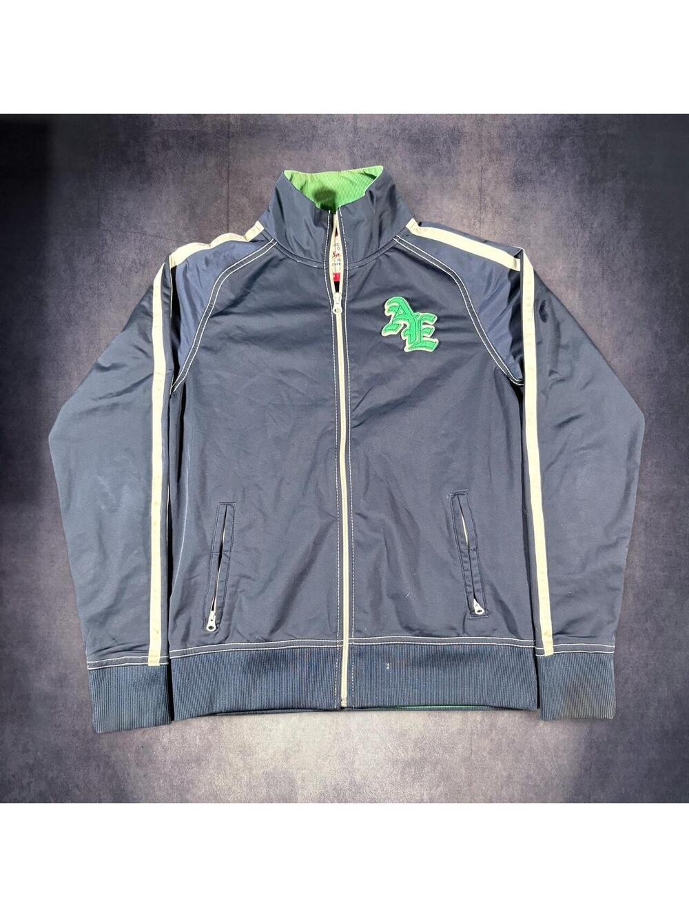 American Eagle Navy Blue Full-Zip Track Jacket
